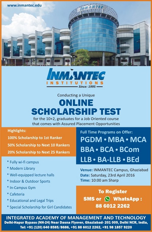 Online Scholarship Test-2016, India, Delhi
